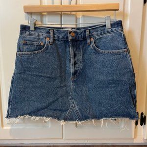 AGOLDE denim mini skirt button fly sz 30